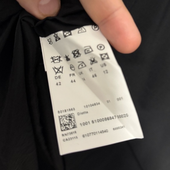 041 HUGO BOSS Tailored Diotta V-Neck Wool Sheath Dress, Black Sz 12 - Picture 7 of 9